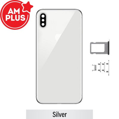 AMPLUS Rear Housing for iPhone X-Silver AMPLUS Rear Housing for iPhone X-Silver